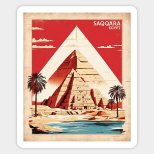 Saqqara Egypt Desert Vintage Poster Tourism Sticker